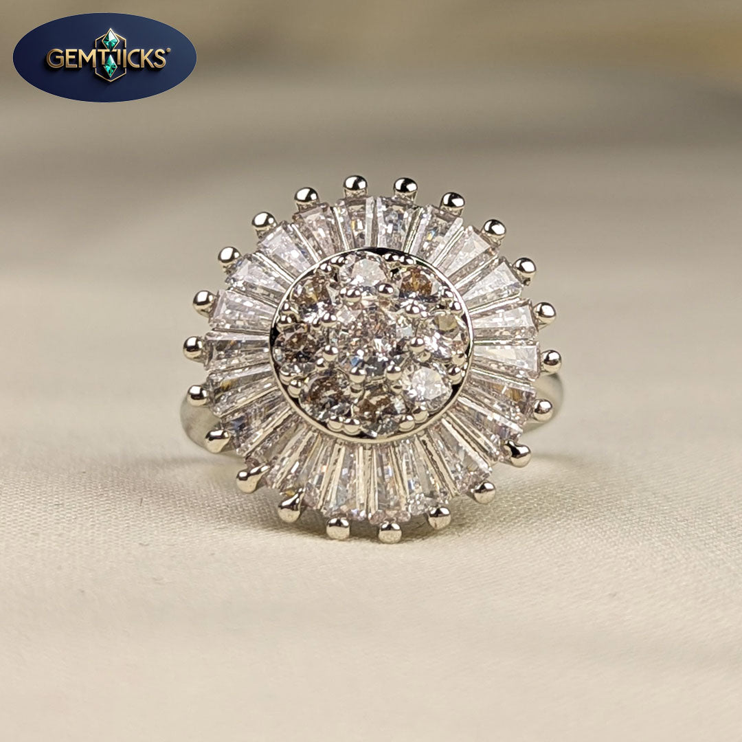 Adjustable Zirconia Halo Ring GemTicks Exclusive