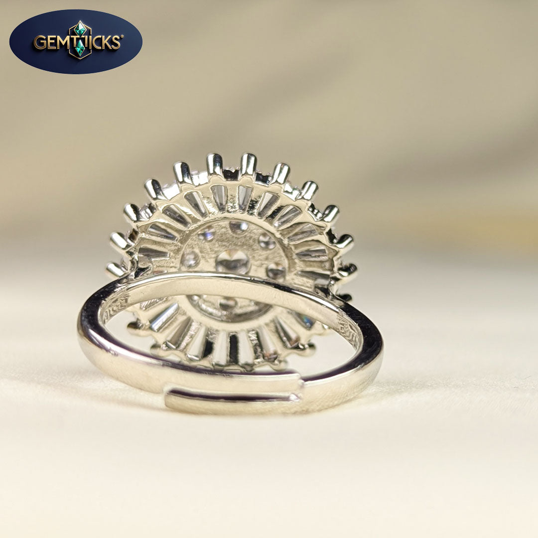 Adjustable Zirconia Halo Ring GemTicks Exclusive