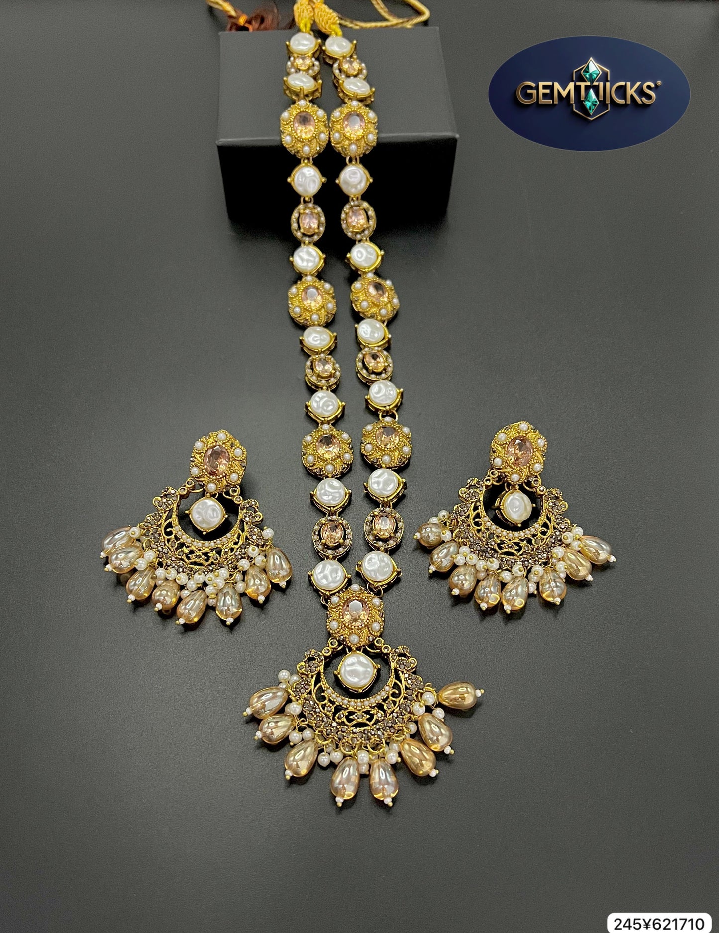Royal Pearl & Kundan Necklace Set – 4 Elegant Shades