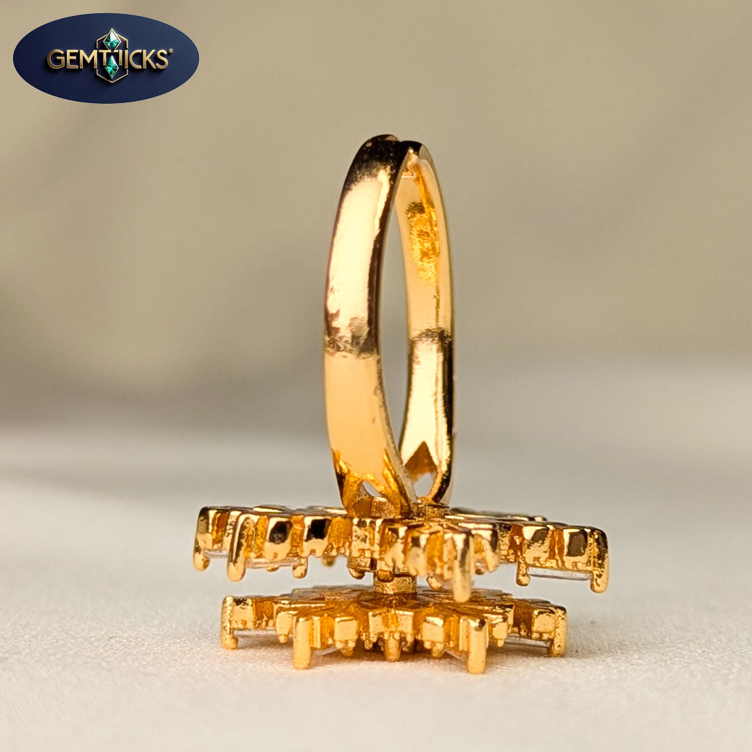 Rotating Snowflake Style Golden AD Ring (Adjustable)